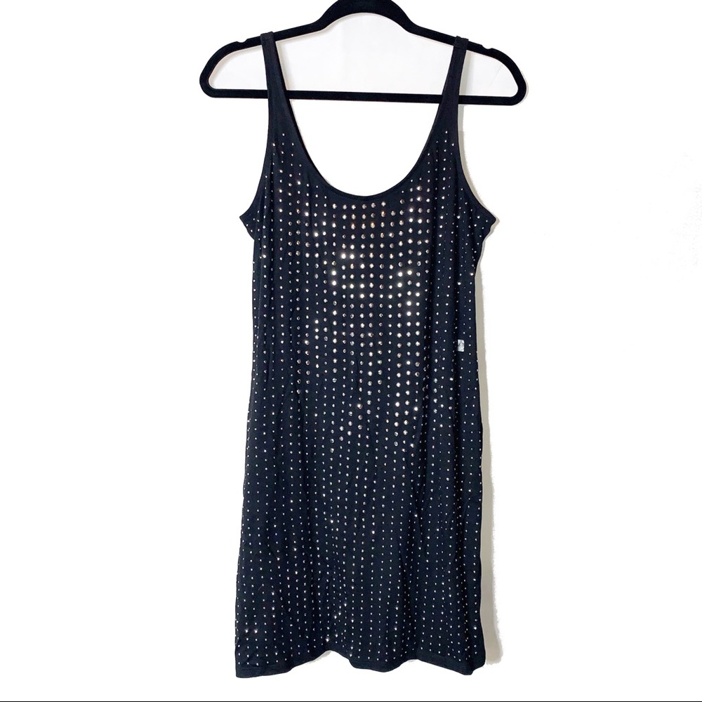 EXPRESS Black Silver Studded Mini Dress M